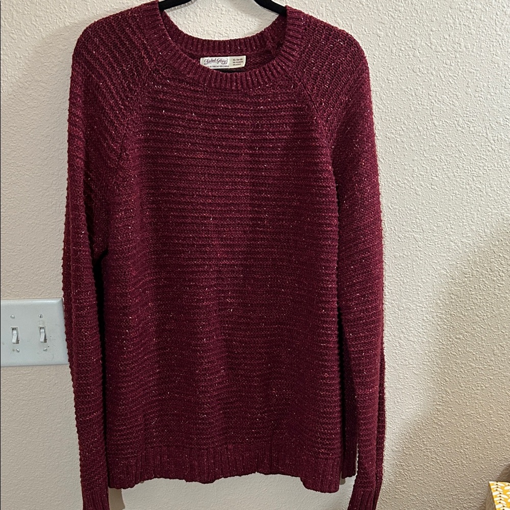 Faded Glory Burgundy Knit Sweater